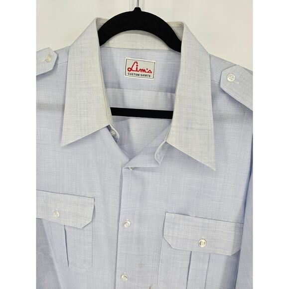 Lim's Men's Blue Casual Long Sleeve Button Down Pockets Custom Shirt Size 2XL - Picture 3 of 4